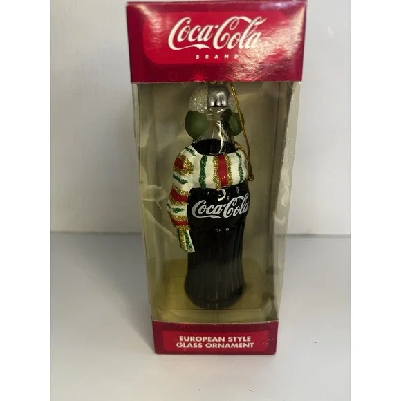 Vintage‎ European Style Coca Cola Bottle Glass Christmas Ornament - lot of 5 - Picture 2 of 12